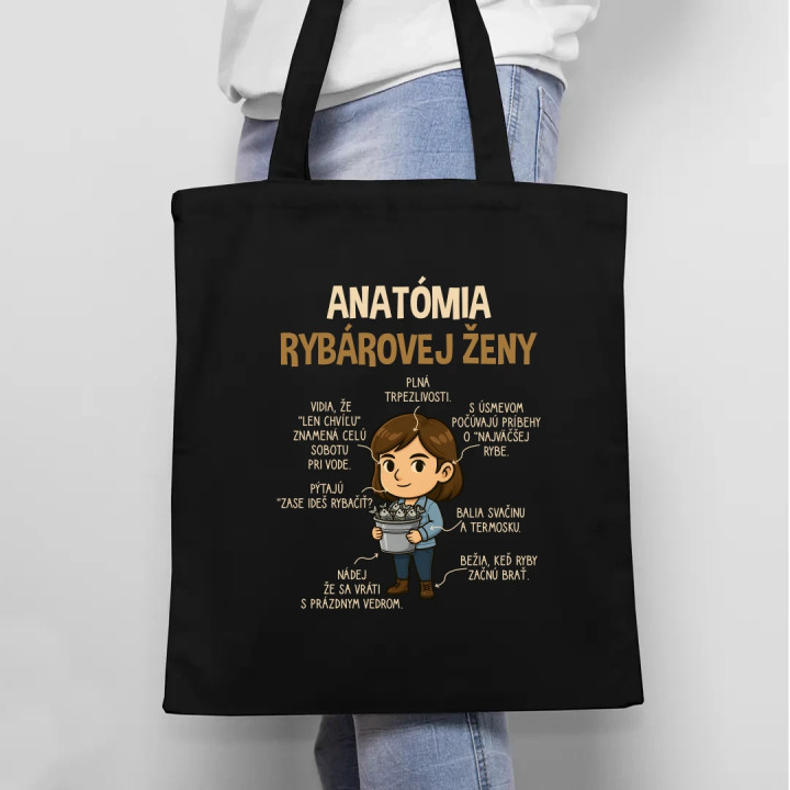 Anatómia rybárovej ženy - taška s potlačou