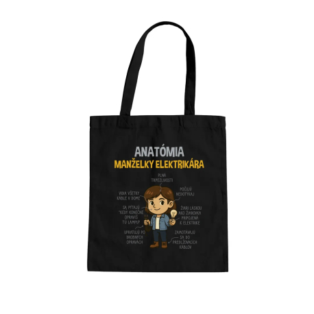Anatómia manželky elektrikára - taška s potlačou
