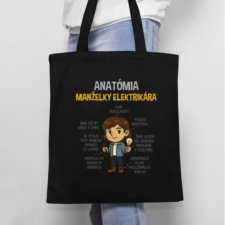Anatómia manželky elektrikára - taška s potlačou