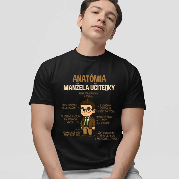 Anatómia manžela učiteľky - pánske tričko s potlačou