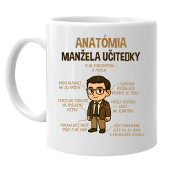 Anatómia manžela učiteľky - keramický hrnček s potlačou