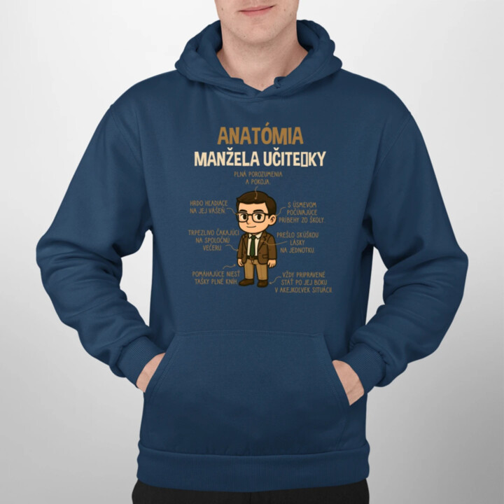 Anatómia manžela učiteľky  - pánska mikina s potlačou