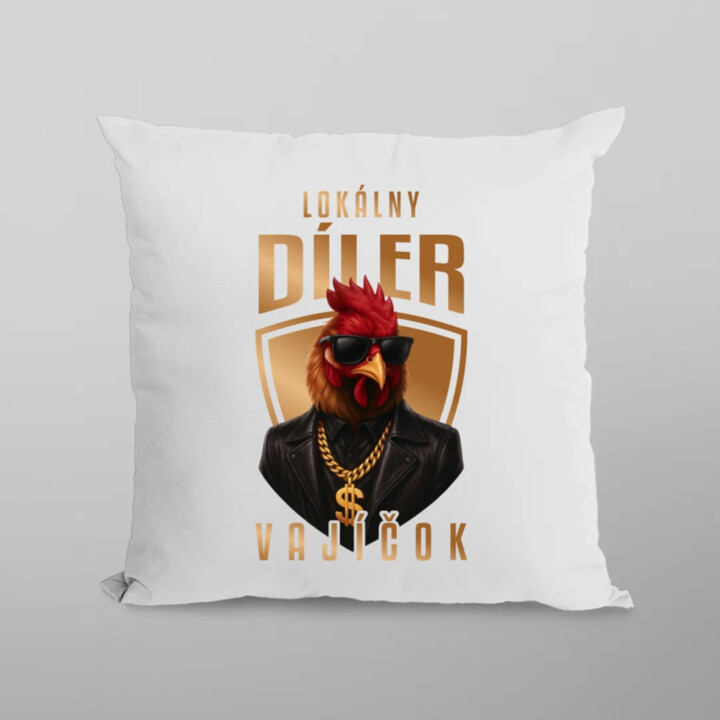 Lokálny díler vajíčok v2 - vankúš s potlačou