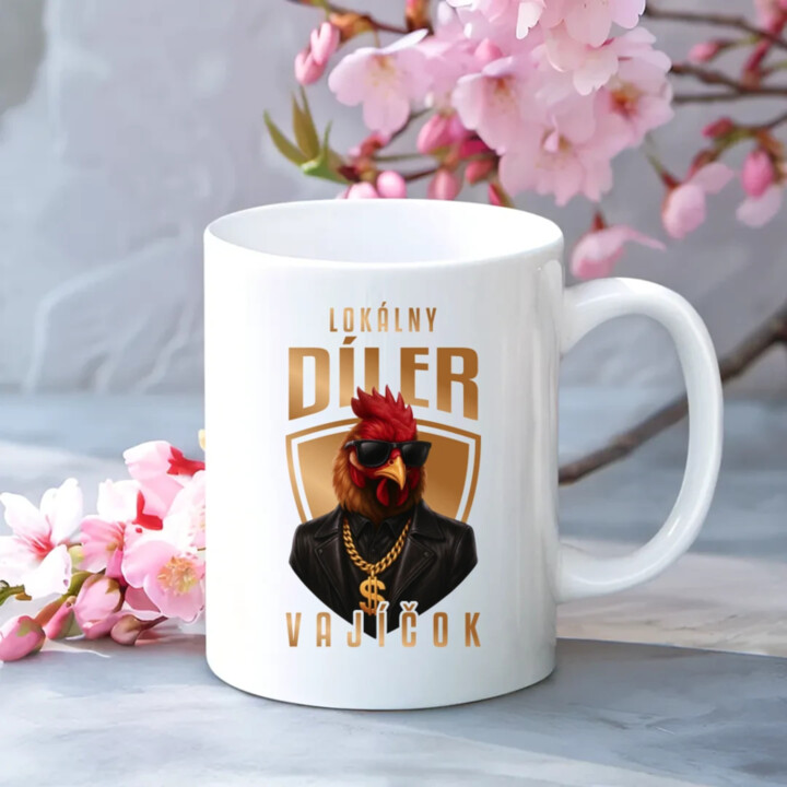 Lokálny díler vajíčok v2 - keramický hrnček s potlačou