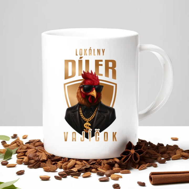 Lokálny díler vajíčok v2 - keramický hrnček s potlačou