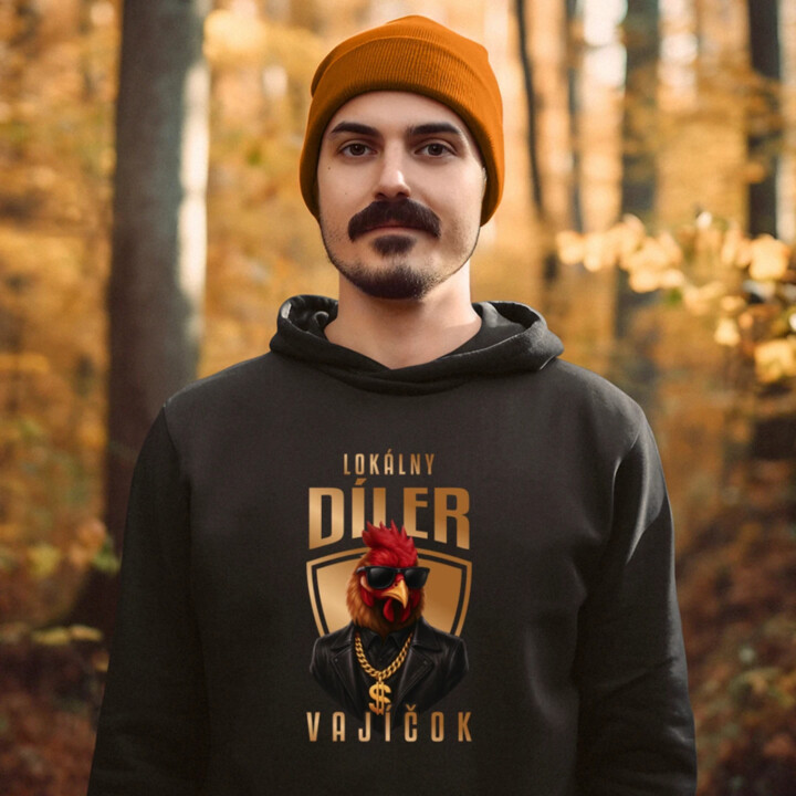 Lokálny díler vajíčok v2  - pánska mikina s potlačou