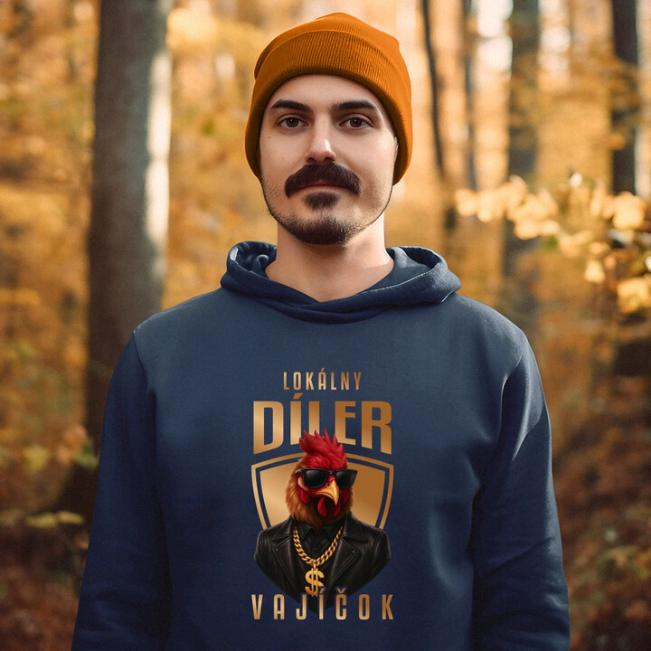Lokálny díler vajíčok v2  - pánska mikina s potlačou