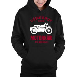 Keď budem veľký, budem motorkár ako môj dedo - detská mikina s kapucňou