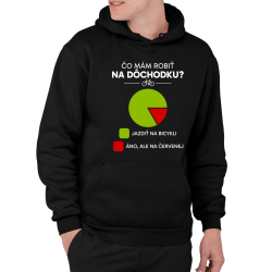 Čo mám robiť na dôchodku? Jazdiť na bicykli / Áno, ale na červenej  - pánska mikina s potlačou