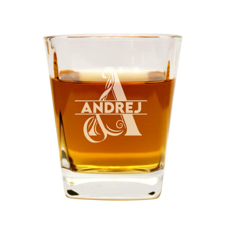 Monogram (meno) - pohár na whisky s gravírovaním - personalizovaný produkt