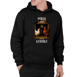 Pokoj v duši? Len v kurníku  - pánska mikina s potlačou