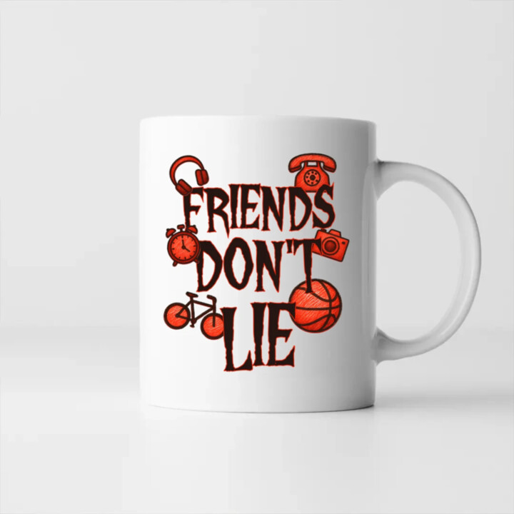 Friends don't lie – pre fanúšikov seriálu Stranger Things - keramický hrnček s potlačou