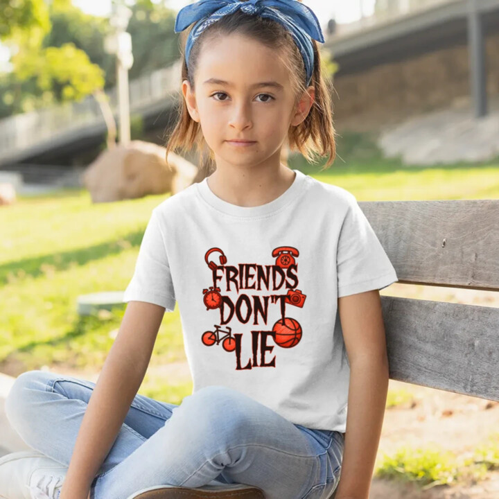 Friends don't lie – pre fanúšikov seriálu Stranger Things - detské tričko s potlačou
