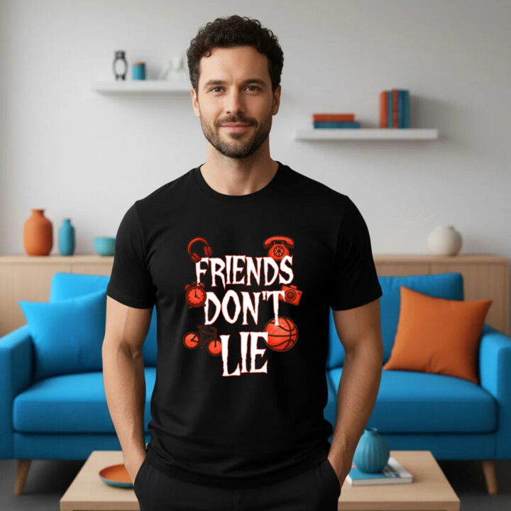 Friends don't lie – pre fanúšikov seriálu Stranger Things - pánske tričko s potlačou