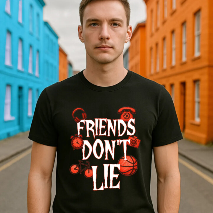 Friends don't lie – pre fanúšikov seriálu Stranger Things - pánske tričko s potlačou