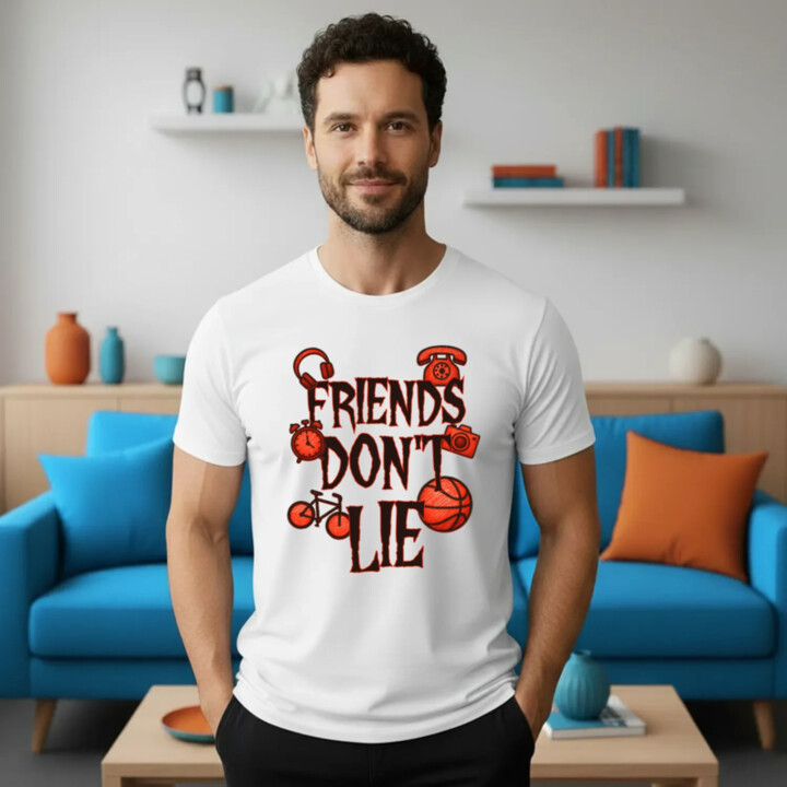 Friends don't lie – pre fanúšikov seriálu Stranger Things - pánske tričko s potlačou