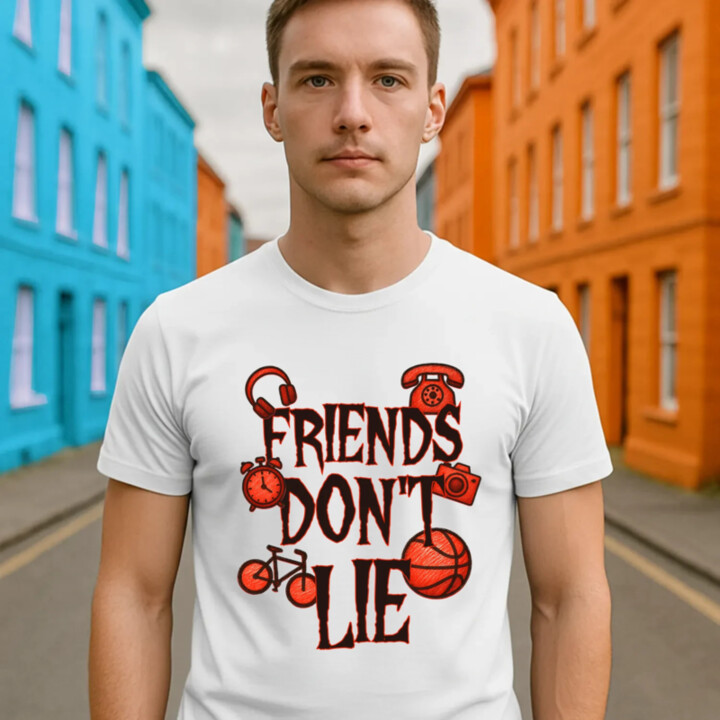 Friends don't lie – pre fanúšikov seriálu Stranger Things - pánske tričko s potlačou