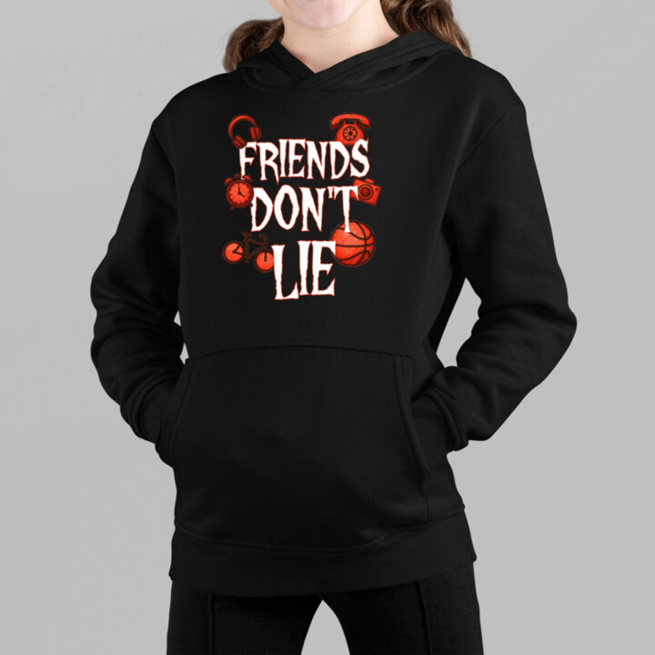 Friends don't lie – pre fanúšikov seriálu Stranger Things - detská mikina s kapucňou
