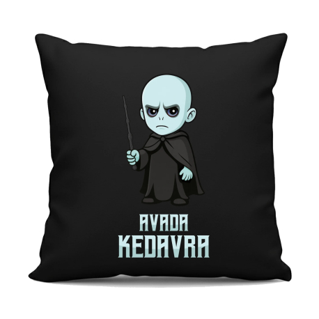 Avada Kedavra - Pre fanúšikov série Harry Potter - čierny vankúš s potlačou