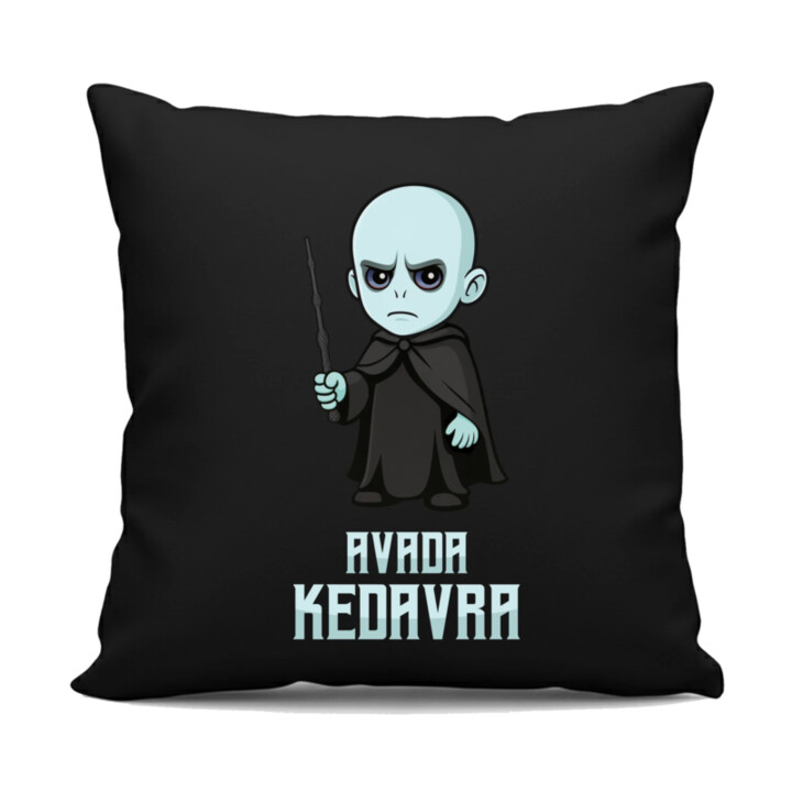 Avada Kedavra - Pre fanúšikov série Harry Potter - čierny vankúš s potlačou