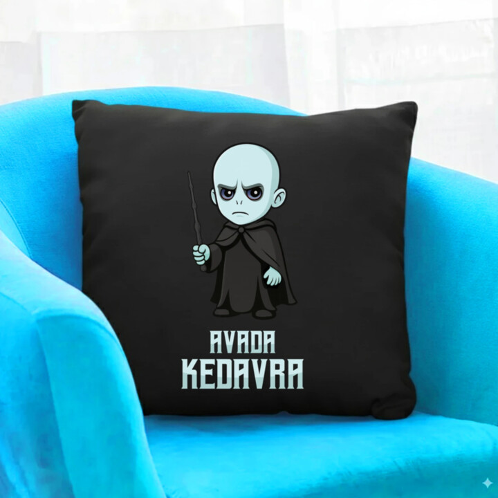 Avada Kedavra - Pre fanúšikov série Harry Potter - čierny vankúš s potlačou