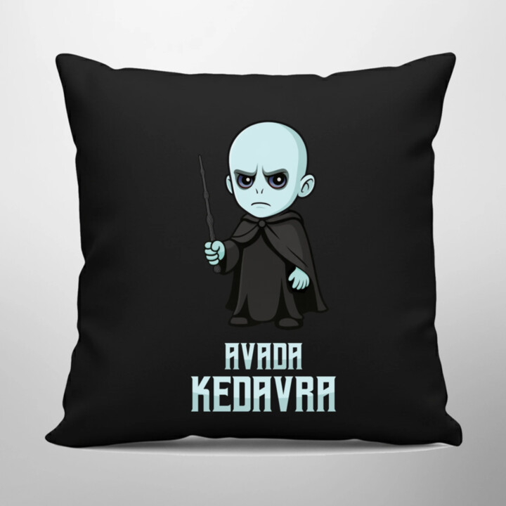Avada Kedavra - Pre fanúšikov série Harry Potter - čierny vankúš s potlačou