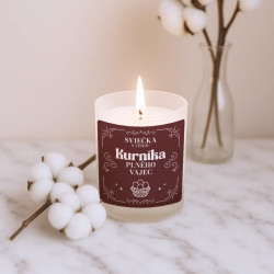 Sviečka s vôňou kurníka plného vajec - vonná svieca s potlačou