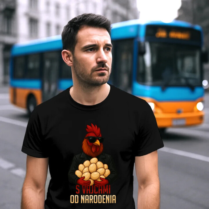 S vajcami od narodenia - pánske tričko s potlačou