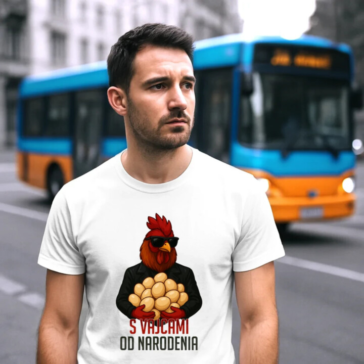 S vajcami od narodenia - pánske tričko s potlačou