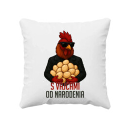 S vajcami od narodenia - vankúš s potlačou