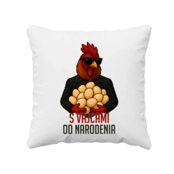 S vajcami od narodenia - vankúš s potlačou