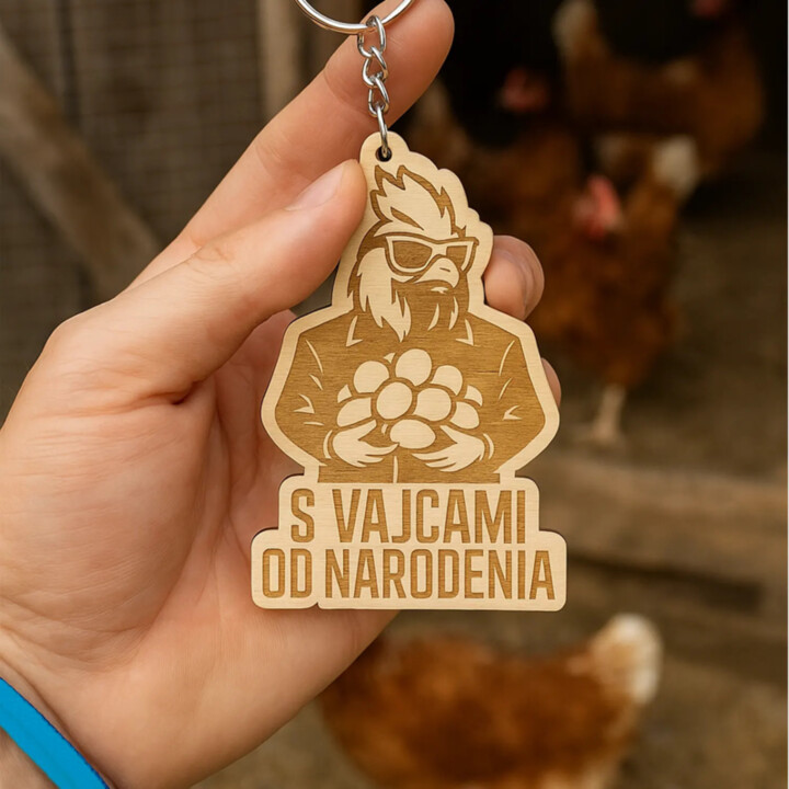 S vajcami od narodenia - kľúčenka s gravírovaním