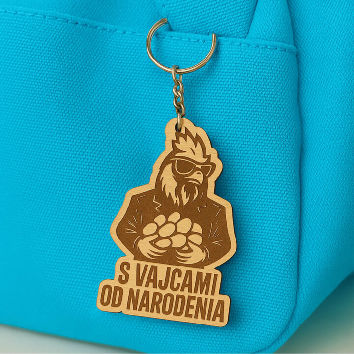 S vajcami od narodenia - kľúčenka s gravírovaním