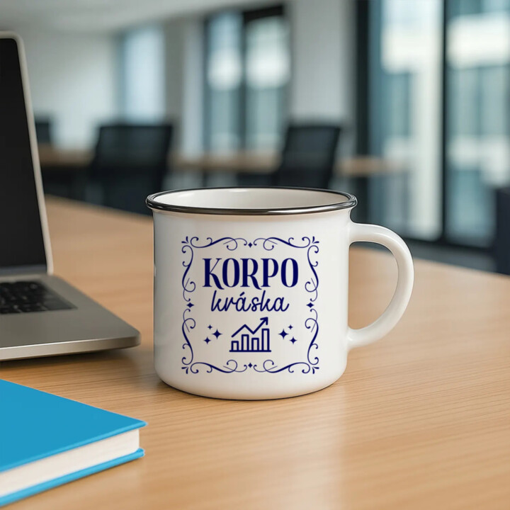 Korpo kráska - keramický smaltovaný hrnček s potlačou