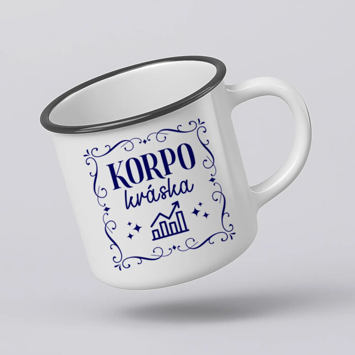Korpo kráska - keramický smaltovaný hrnček s potlačou