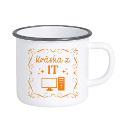 Kráska z IT - keramický smaltovaný hrnček s potlačou