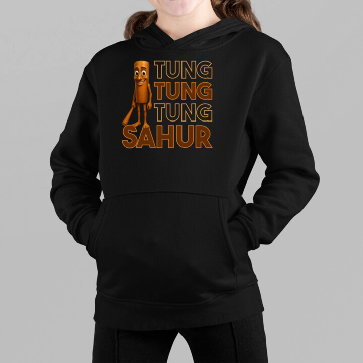 Tung tung tung sahur  - detská mikina s kapucňou