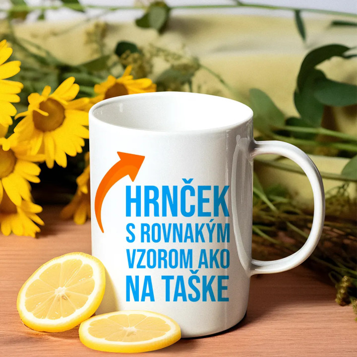Hrnček s rovnakým vzorom ako na taške