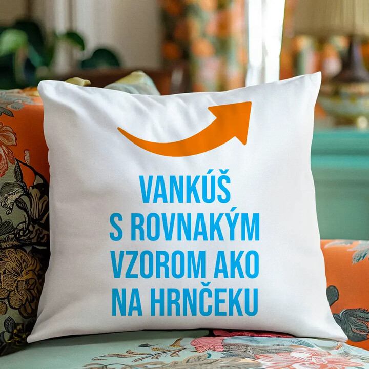 Vankúš s rovnakým vzorom ako na hrnčeku