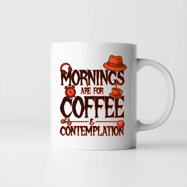 Mornings are for coffee and contemplation - pro fanoušky seriálu Stranger Things - keramický hrnček s potlačou