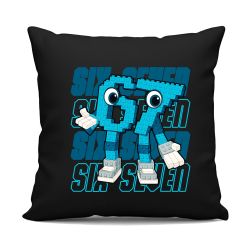 Six seven 67 - Italian Brainrot  - čierny vankúš s potlačou