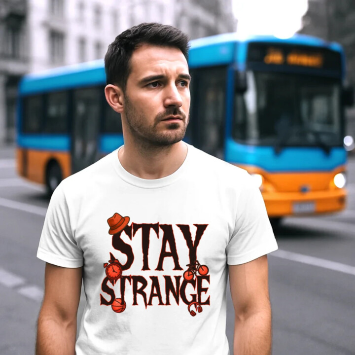 Stay strange pre fanúšikov seriálu Stranger Things - pánske tričko s potlačou