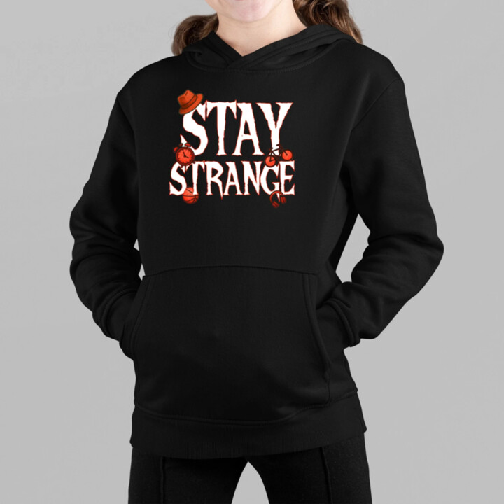 Stay strange pre fanúšikov seriálu Stranger Things - detská mikina s kapucňou
