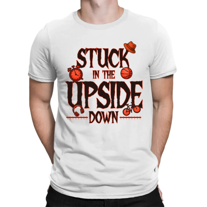 Stuck in the upside down pre fanúšikov seriálu Stranger Things - pánske tričko s potlačou