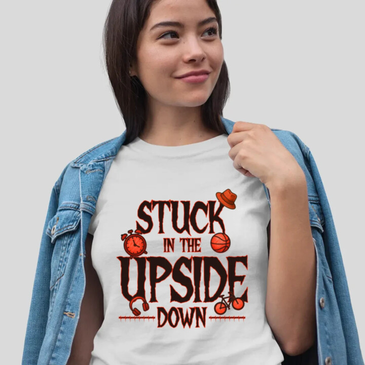Stuck in the upside down pre fanúšikov seriálu Stranger Things - dámske tričko s potlačou