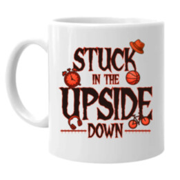 Stuck in the upside down pre fanúšikov seriálu Stranger Things - keramický hrnček s potlačou