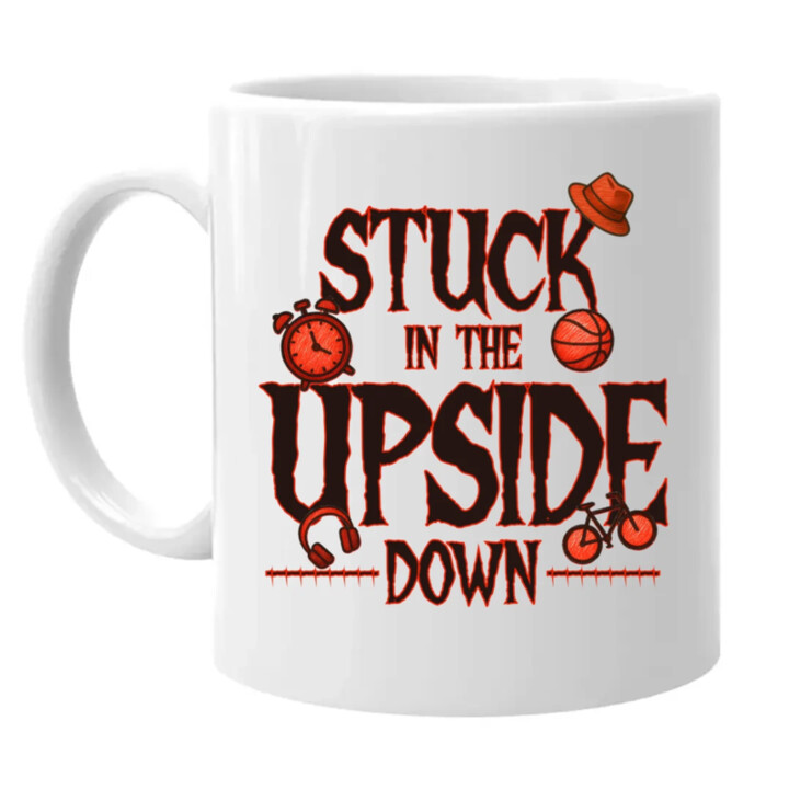 Stuck in the upside down pre fanúšikov seriálu Stranger Things - keramický hrnček s potlačou