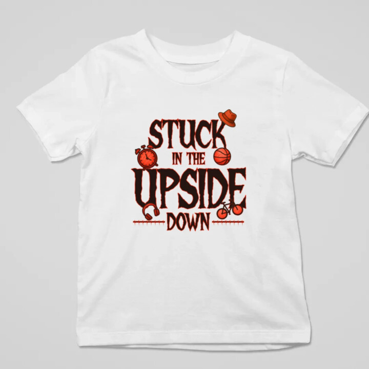 Stuck in the upside down pre fanúšikov seriálu Stranger Things - detské tričko s potlačou