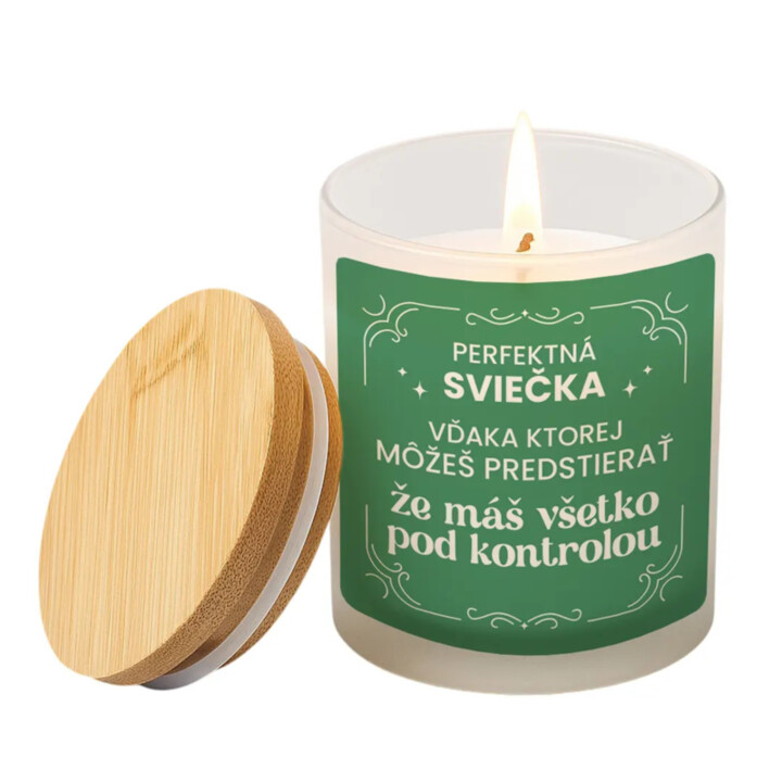 Perfektná sviečka, vďaka ktorej môžeš predstierať - vonná svieca s potlačou