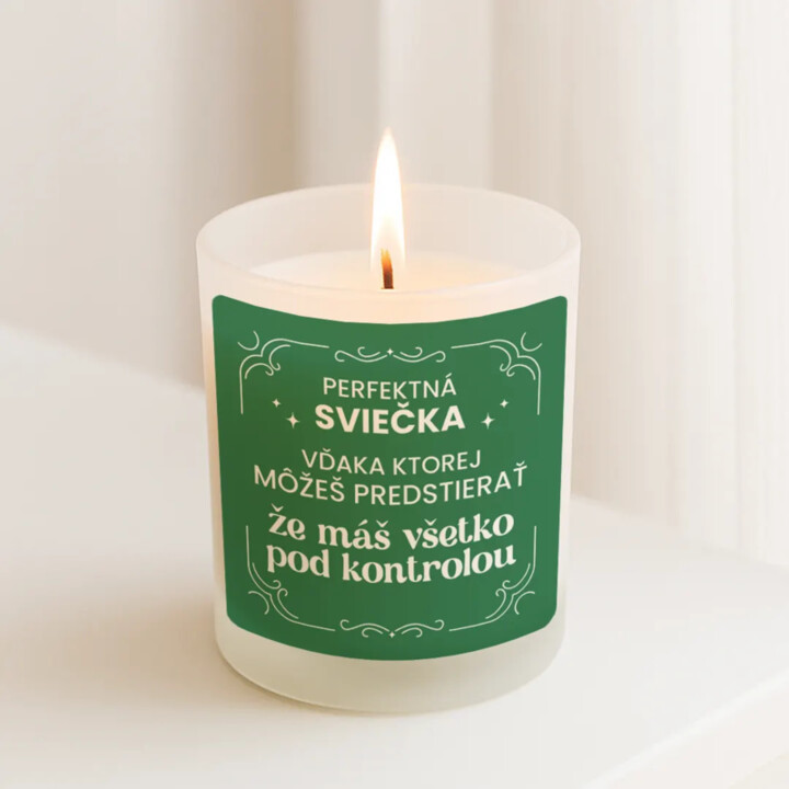 Perfektná sviečka, vďaka ktorej môžeš predstierať - vonná svieca s potlačou